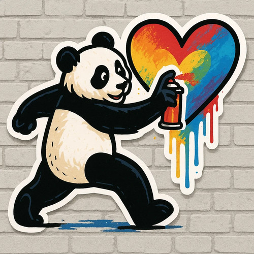 Funny panda cartoon car - panda,