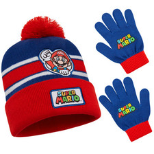 Super Mario Kids Winter Set 2 Pieces Hat Gloves Cosy Warm Accessories Gift