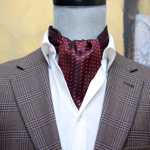 Men silk cravat - silk, ascot