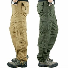 Combat Work Security Multi Pocket Pants Army Cargo Military Casual Trousers Mens