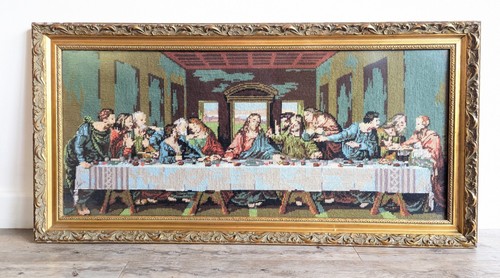 Large mid century needlepoint - large,