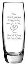 Personalised Glass Vase Any Text Gift for Birthdays, Mothers Day, Wedding Gifts