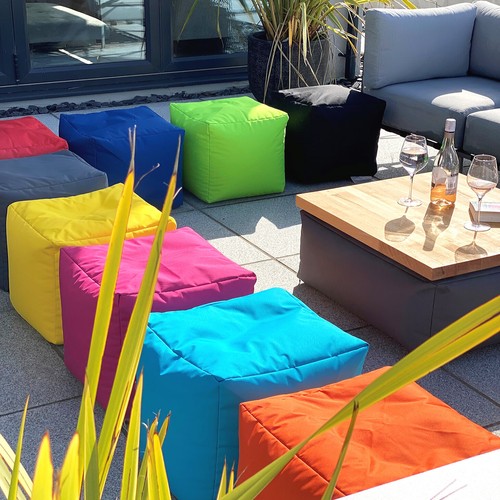 Beanbag cube footstool water - beanbag,
