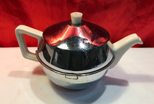 VINTAGE EVERHOT INSULATED 1.25 PINT TEAPOT WITH TEA INFUSER STRAINER RARE SHAPE