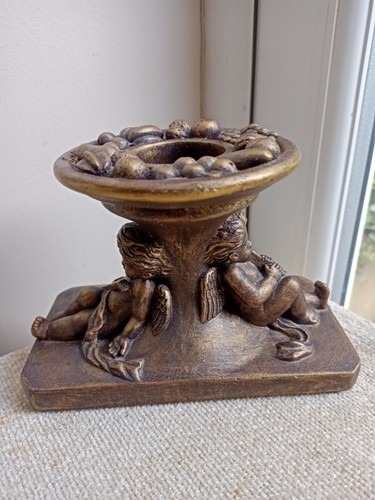 Gold cherub candle holder - gold,