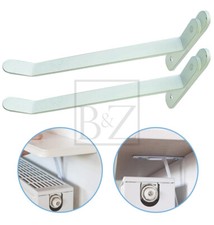 B&Z Energy Saving Radiator Shelf Brackets in White (Pair) - No Drilling Required
