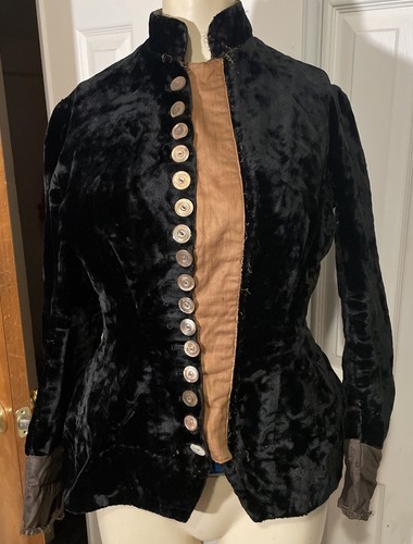 Victorian 1800s velvet bodice - velvet,