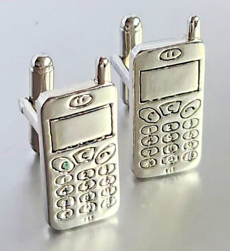 Mobile phone cufflinks mens - phone,
