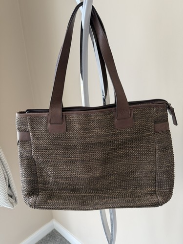 Tula brown leather and rattan - leather,