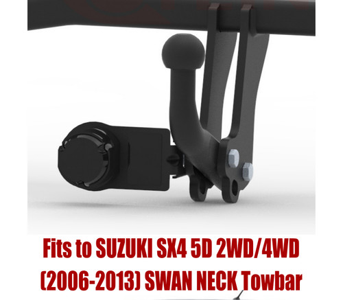 Swan neck tow - bar, for
