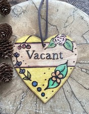 Handmade Toilet Engaged Vacant Double Sided Wooden Hanging Door Sign