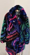 Desigual Christian Lacroix Collab Multicoloured Faux Fur Coat S