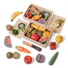 Wooden Play Food Set Kids