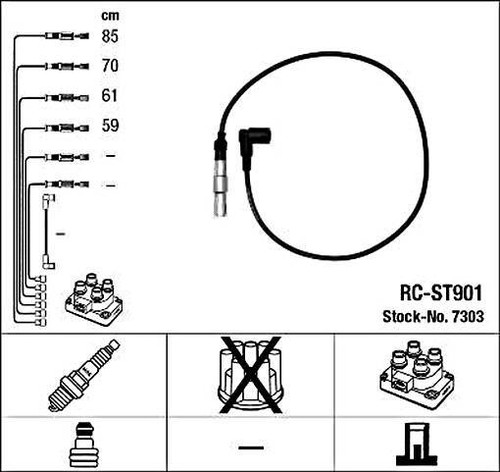 Black ignition cable - black,
