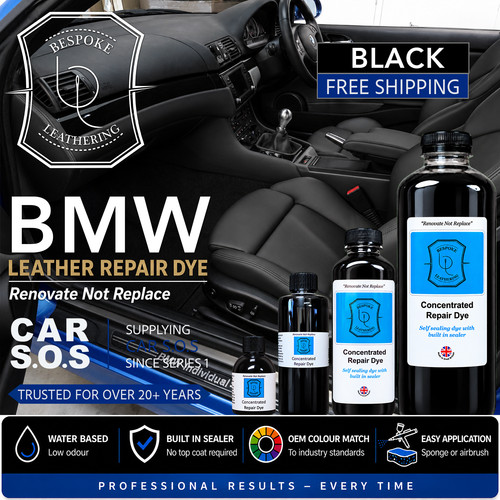 Bmw black leather seat repair - leather,