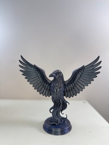 Winged raven statue galaxy - statue,