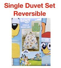 Bluey Christmas Santa Hat Single Duvet Cover Set - Reversible 100% Cotton NEW