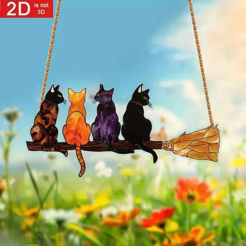 Witches broom cats shaped - witches,