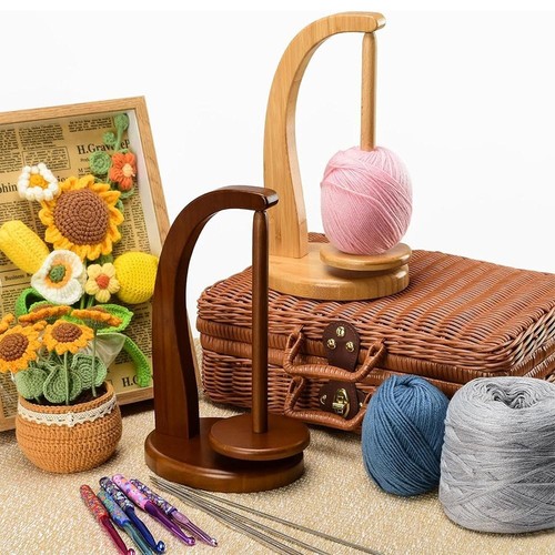 Wooden yarn holder - yarn,