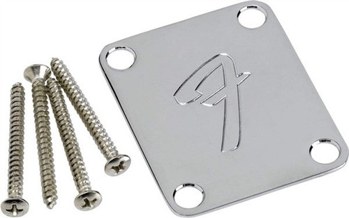 Fender neck plate - plate, chrome