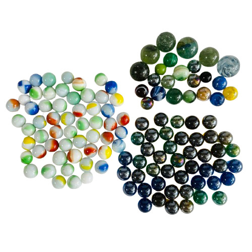 Glass marbles milky - glass,