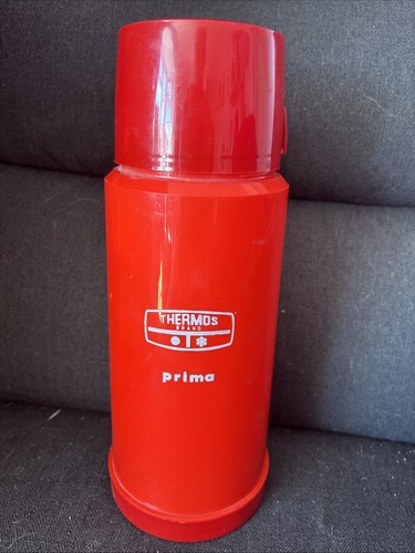 Vintage thermos red - red, flask,