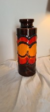SCHEURICH WEST GERMAN FAT LAVA VASE MODEL 203-26 BROWN/RED/ORANGE 270MM TALL