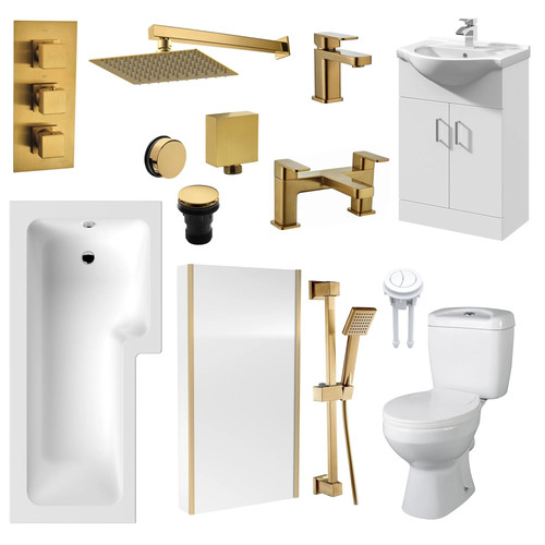 Hadley shape shower vanity - l,