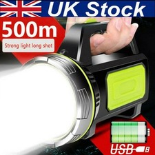 High Powered 12000000LM LED Flashlight Super Bright Torch USB Rechargeable Lamp