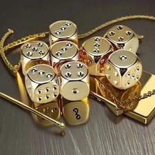 2 Gold-Plated Dice with