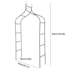 2.5m Garden Arch Green Metal Trellis Large Rose Climber Support Archway Decor