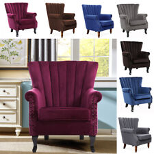 Velvet/Fabric Armchair Oyster