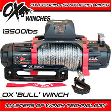 OX ELECTRIC WINCH 13500lb 12v SYNTHETIC ROPE WIRELESS RECOVERY - OX-BULL VERSION