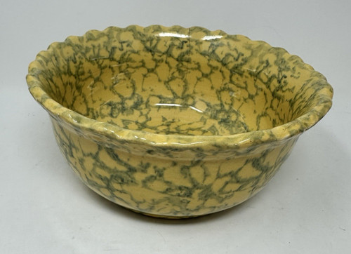 Vintage yellow ware spongeware - vintage,