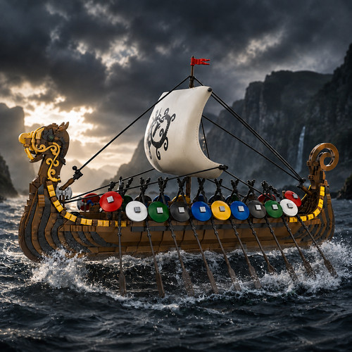 Moc viking longship building - moc│viking,