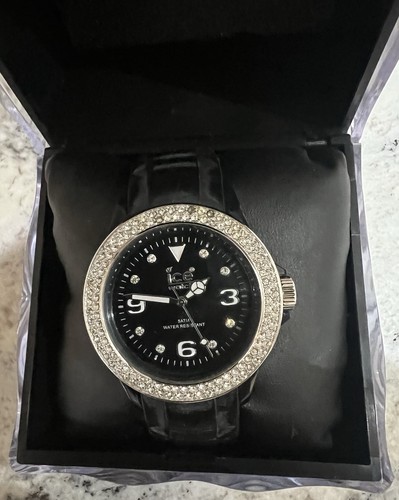 Black ice watch with swarovski - ice,