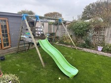 TP Forest Multiplay Double Wooden Swing Set with Slide 330 x 270 x 230mm