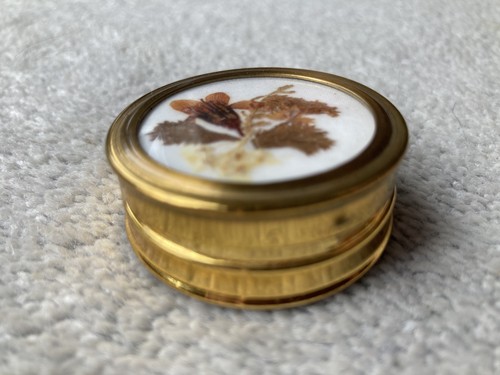Vintage pill box with pressed - with,