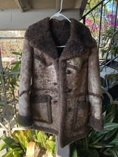 Vintage 80s Wilsons Suede Leather Shearling Sheepskin Coat Jacket Unisex Medium