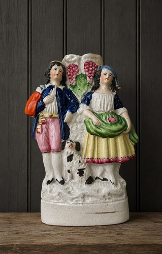 Antique staffordshire spill - staffordshire,