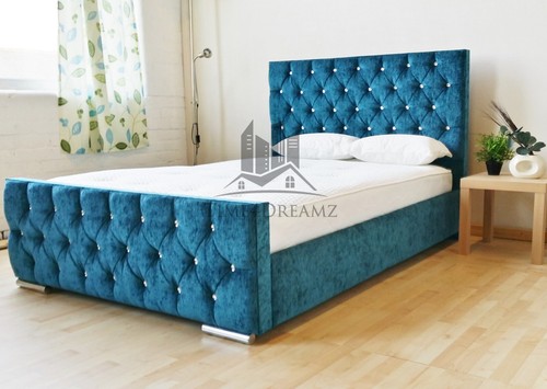 Diamond upholstered teal - teal, bed
