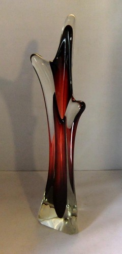Vintage murano red clear - murano,