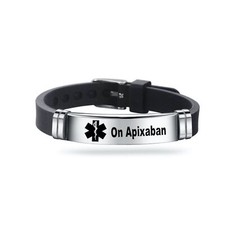 On Apixaban Medical Alert Adjustable Bracelet Blood Thinner Engraved UK
