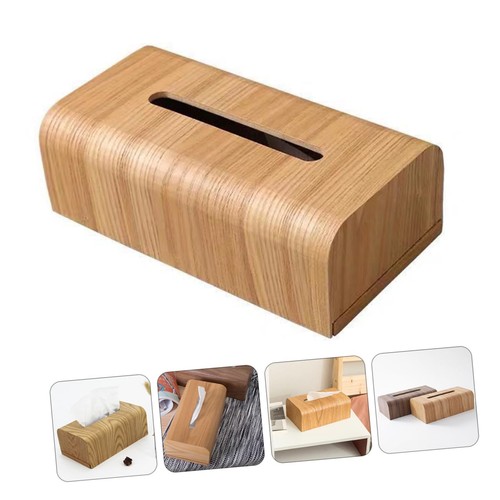 Wooden tissue box dispenser - wooden,