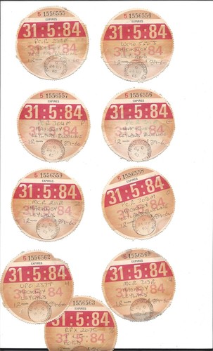Bus tax discs with - tax,