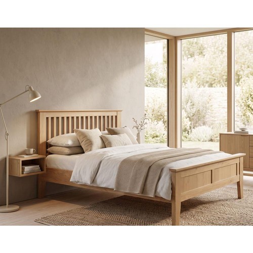Solid oak double bed - solid,