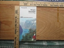 sas scandinavian airlines bergen stavanger 1974 Brochure