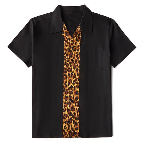 Mens rockabilly shirt - rockabilly, leopard