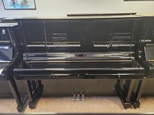 YAMAHA UX3 Upright Piano. Black, Made in Japan 1989. LITTLE & LAMPERT PIANOS.