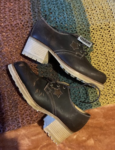 Y2k leather vagabond - leather, chunky
